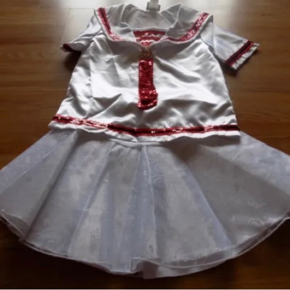 Size Large 10-12 Disney Cruise Line Minnie Mouse Sailor Outfit Nautical Costume